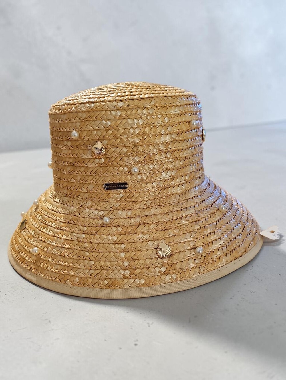 Steve Madden NWT  Natural Straw Bucket Hat with Interior BrandingS